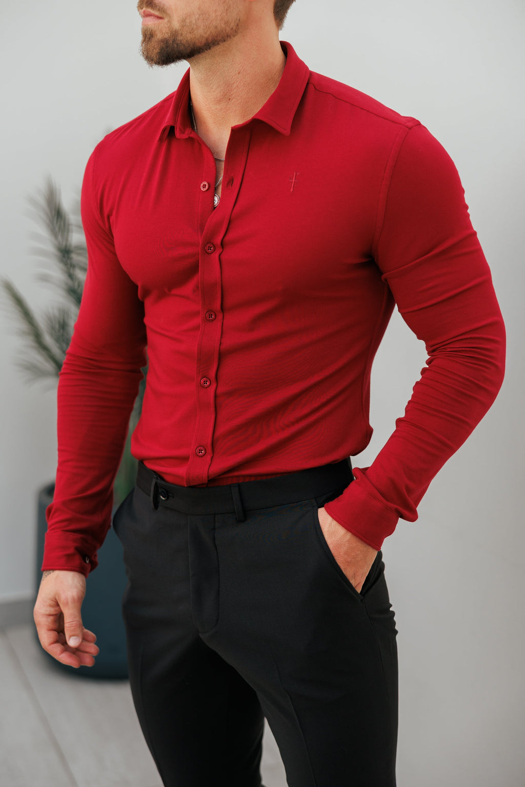 Father Sons Fitted Ox Blood Long Sleeve Jersey - FSD002