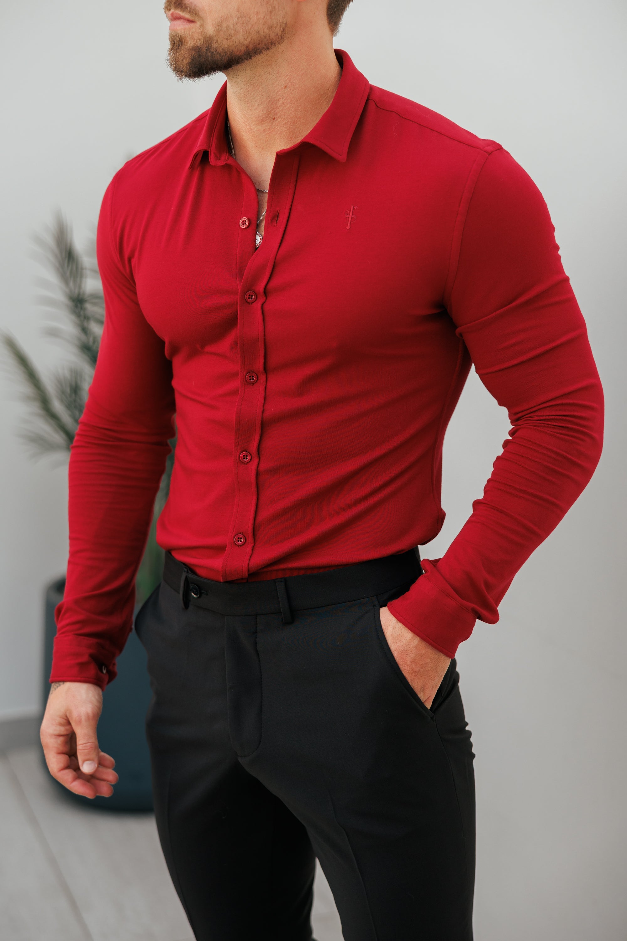 Father Sons Fitted Ox Blood Long Sleeve Jersey - FSD002