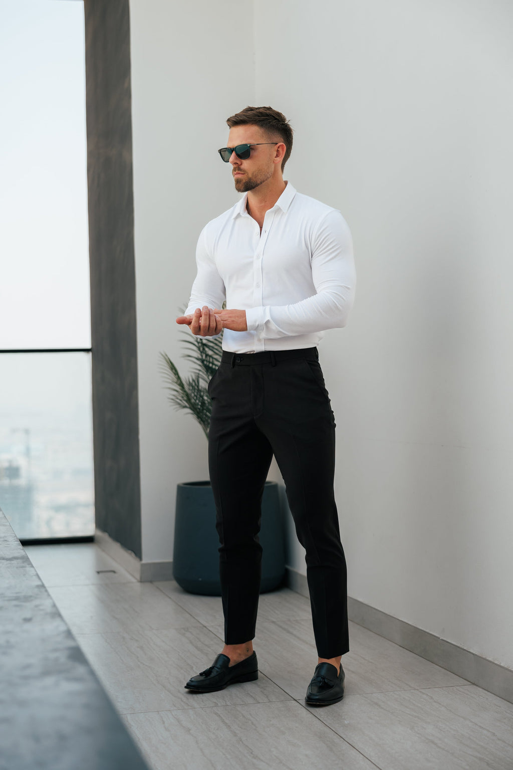 Father Sons Fitted White Long Sleeve Jersey - FSD001