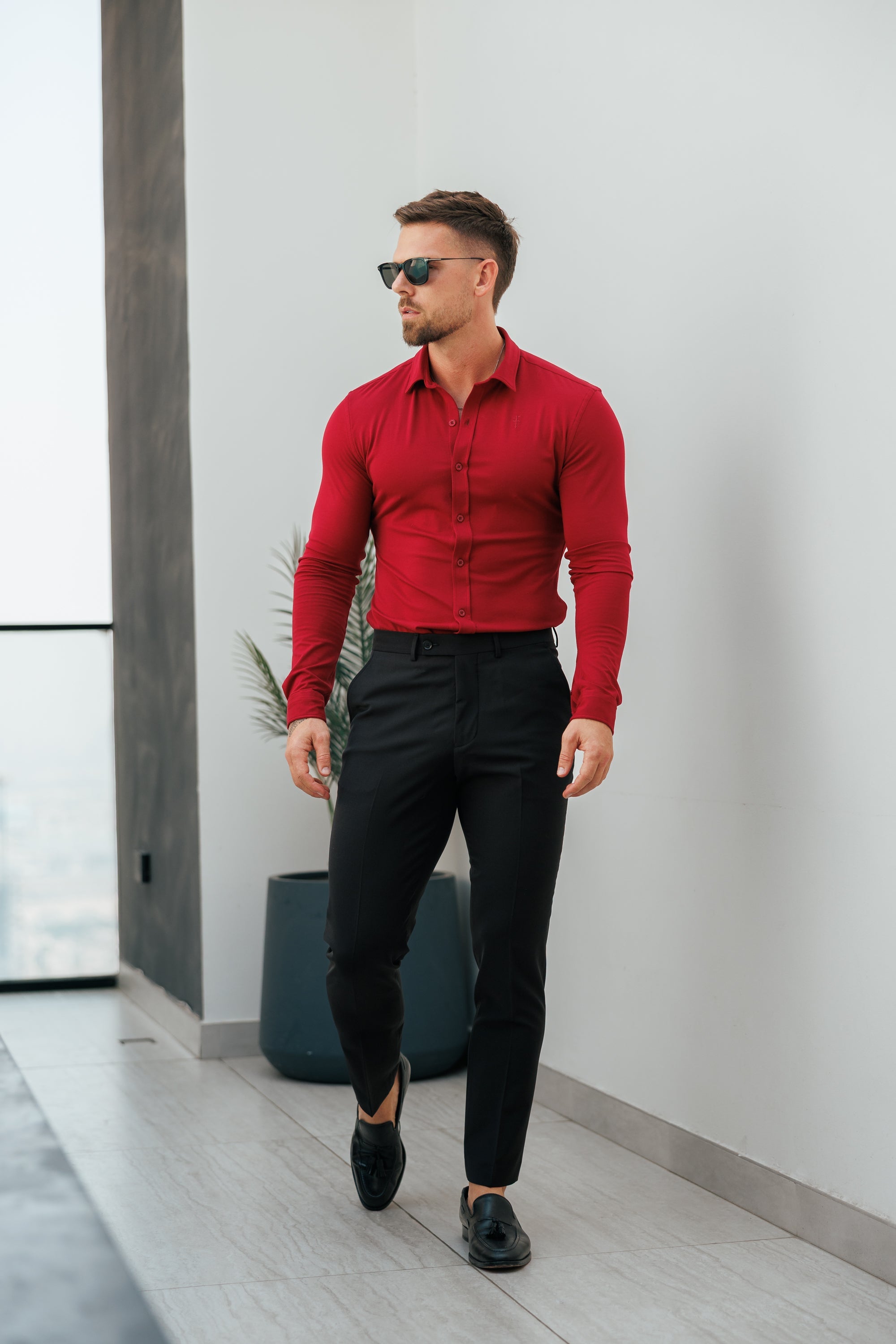 Father Sons Fitted Ox Blood Long Sleeve Jersey - FSD002