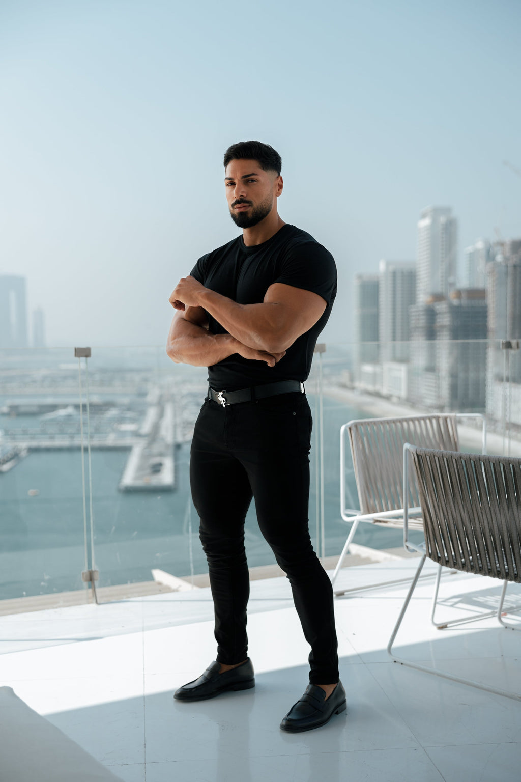 Father Sons Slim Stretch Black Sateen Trousers - FSH405