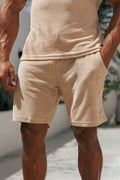 Father Sons Beige Towelling Shorts - FSTS663
