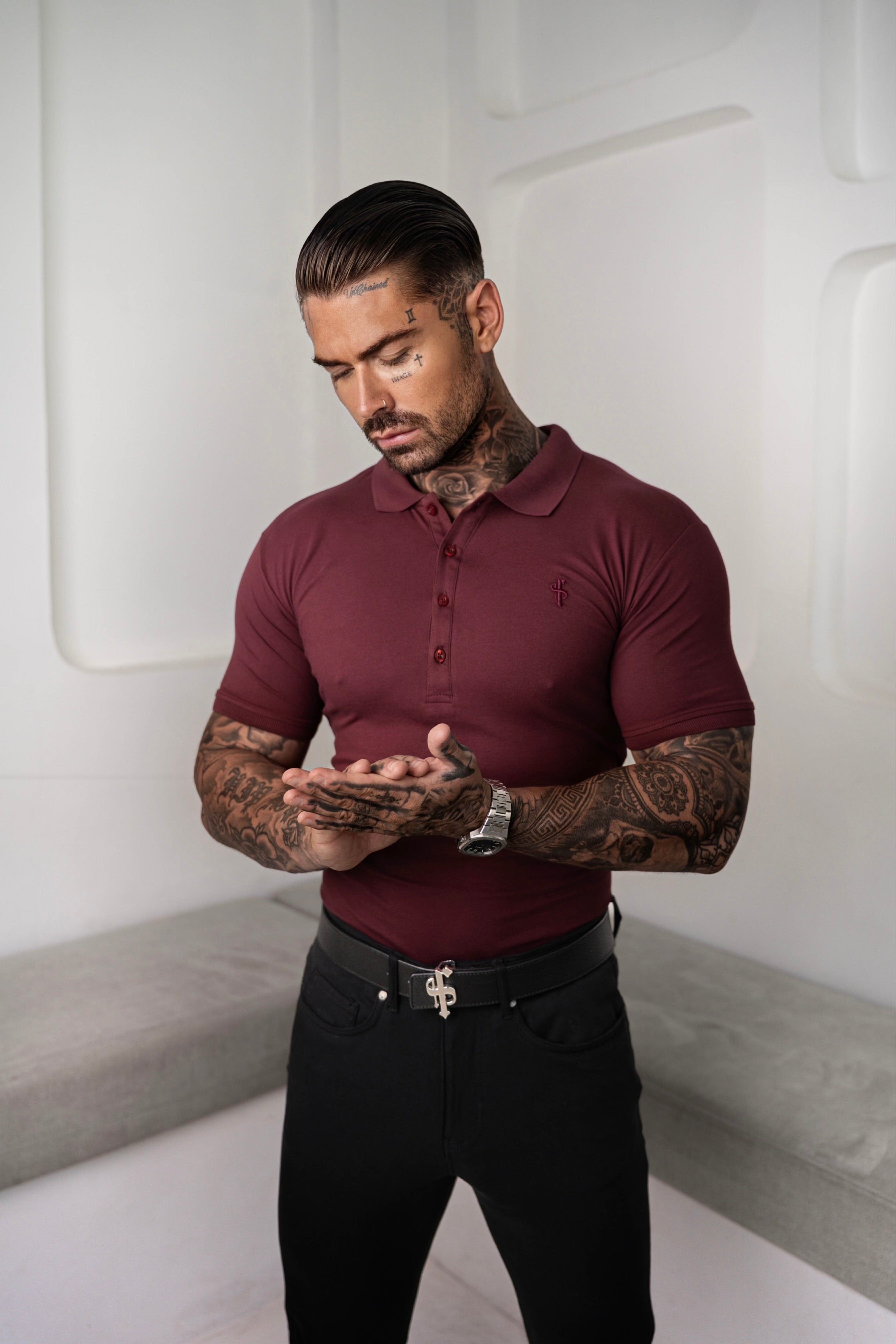 Father Sons Classic Burgundy Polo Shirt - FSH042