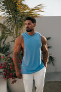 Father Sons Classic Bamboo Dropped Armhole Light Blue Vest - FSH787