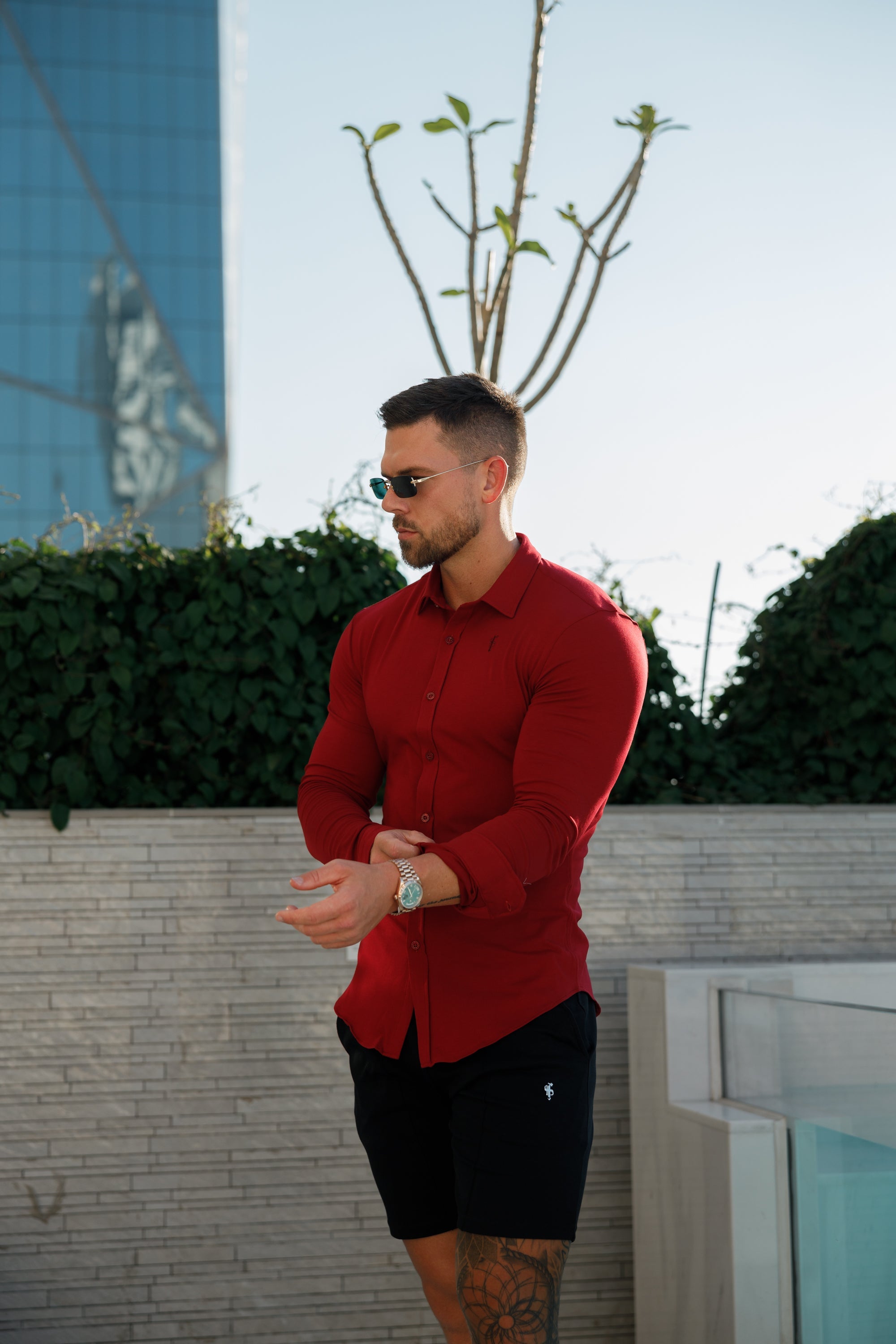 Father Sons Fitted Ox Blood Long Sleeve Jersey - FSD002