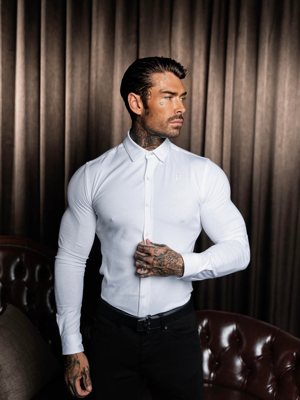 Father Sons Fitted White Long Sleeve Jersey - FSD001