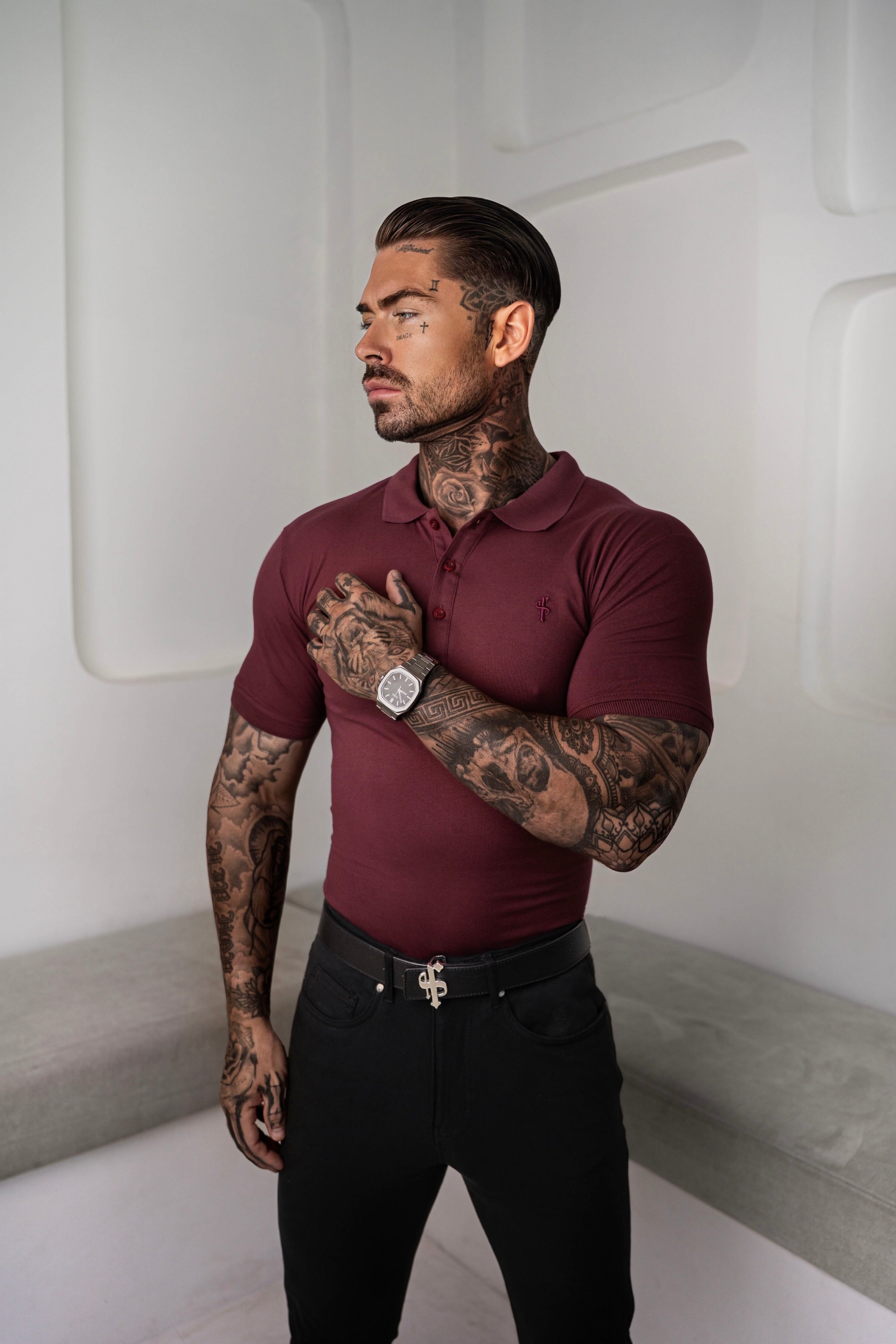 Father Sons Classic Burgundy Polo Shirt - FSH042