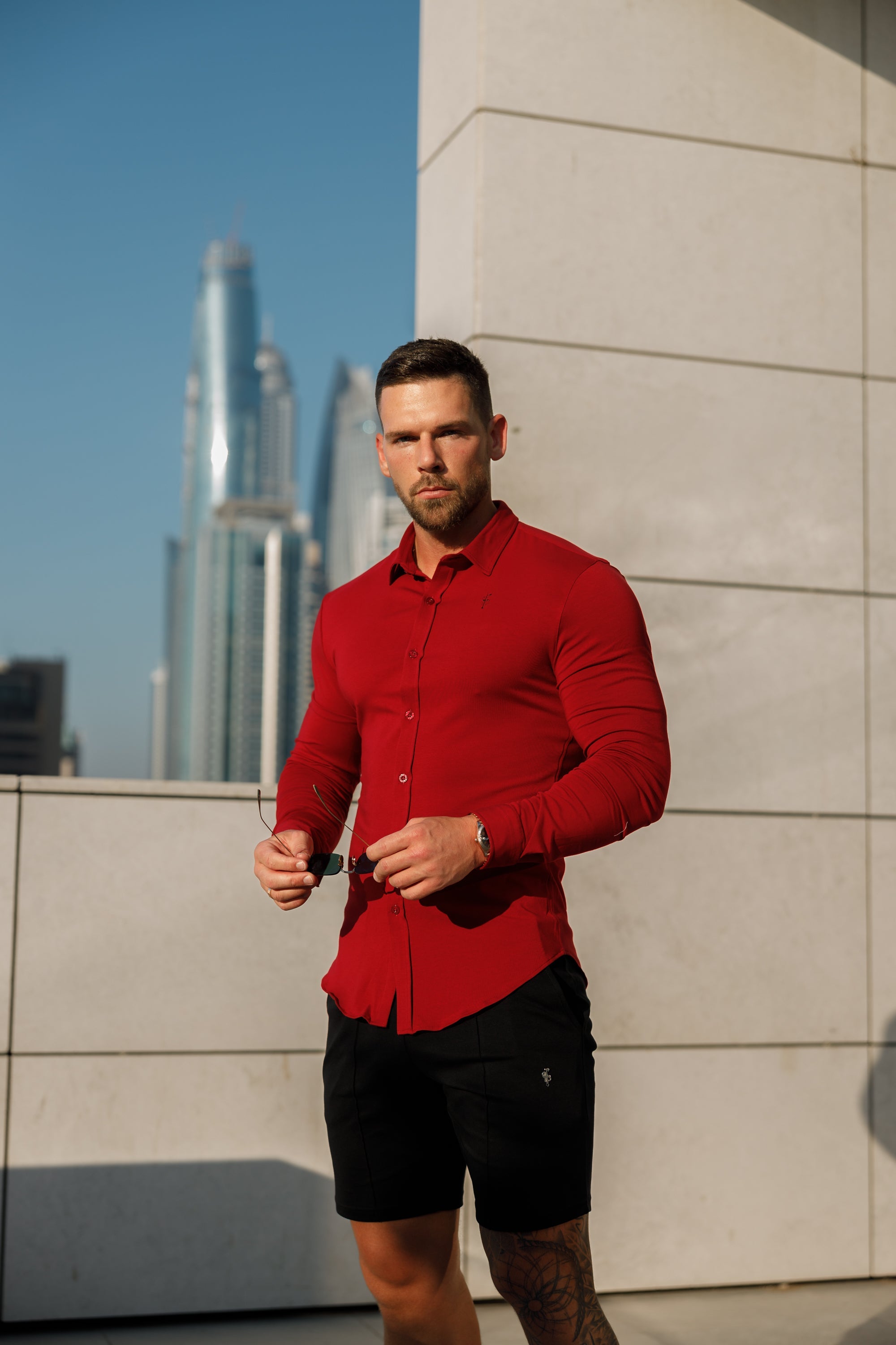 Father Sons Fitted Ox Blood Long Sleeve Jersey - FSD002