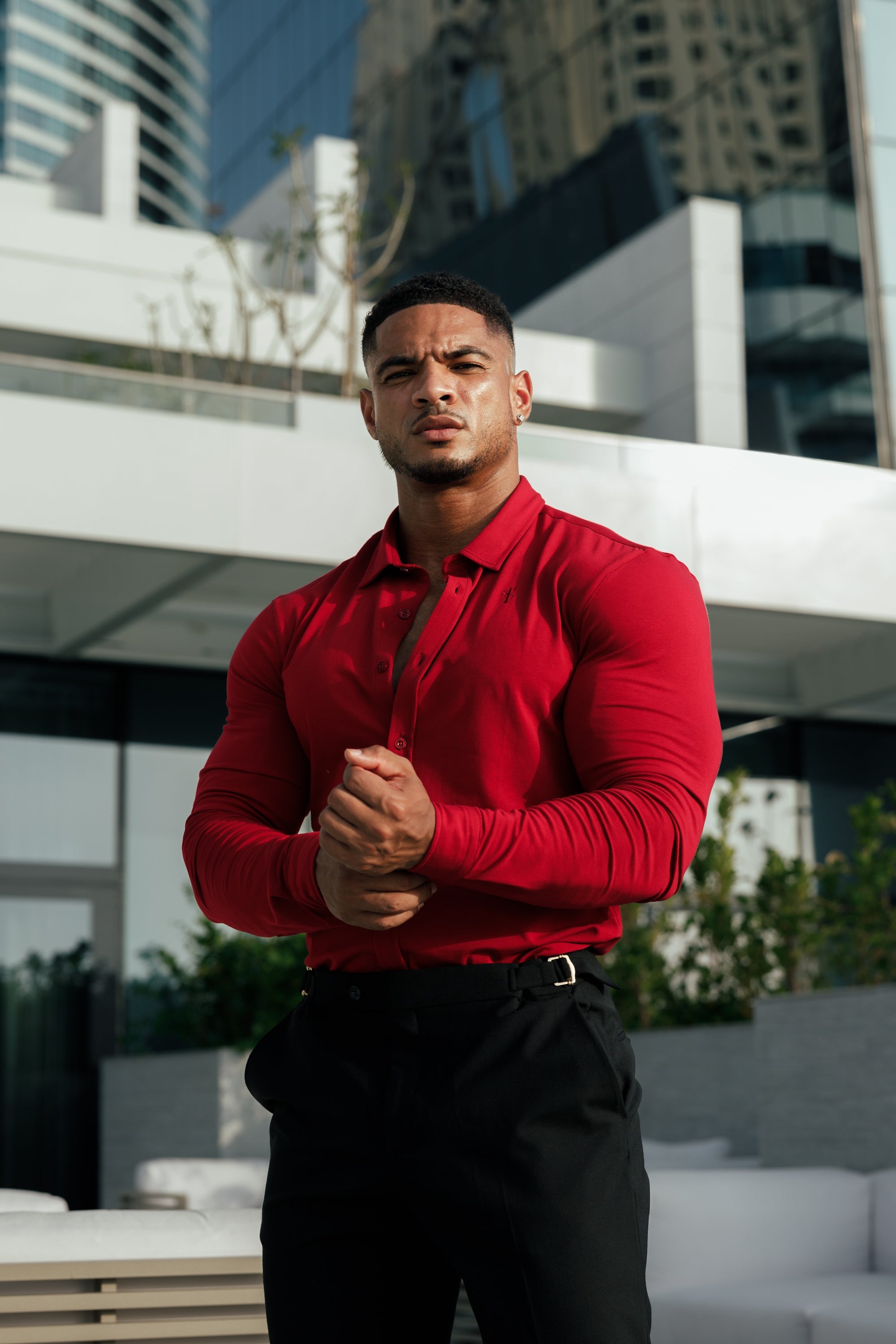 Father Sons Fitted Ox Blood Long Sleeve Jersey - FSD002