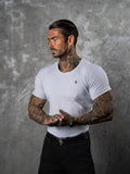Father Sons Classic Light Grey / Silver Ribbed Knit Super Slim Short Sleeve Crew - FSH1085
