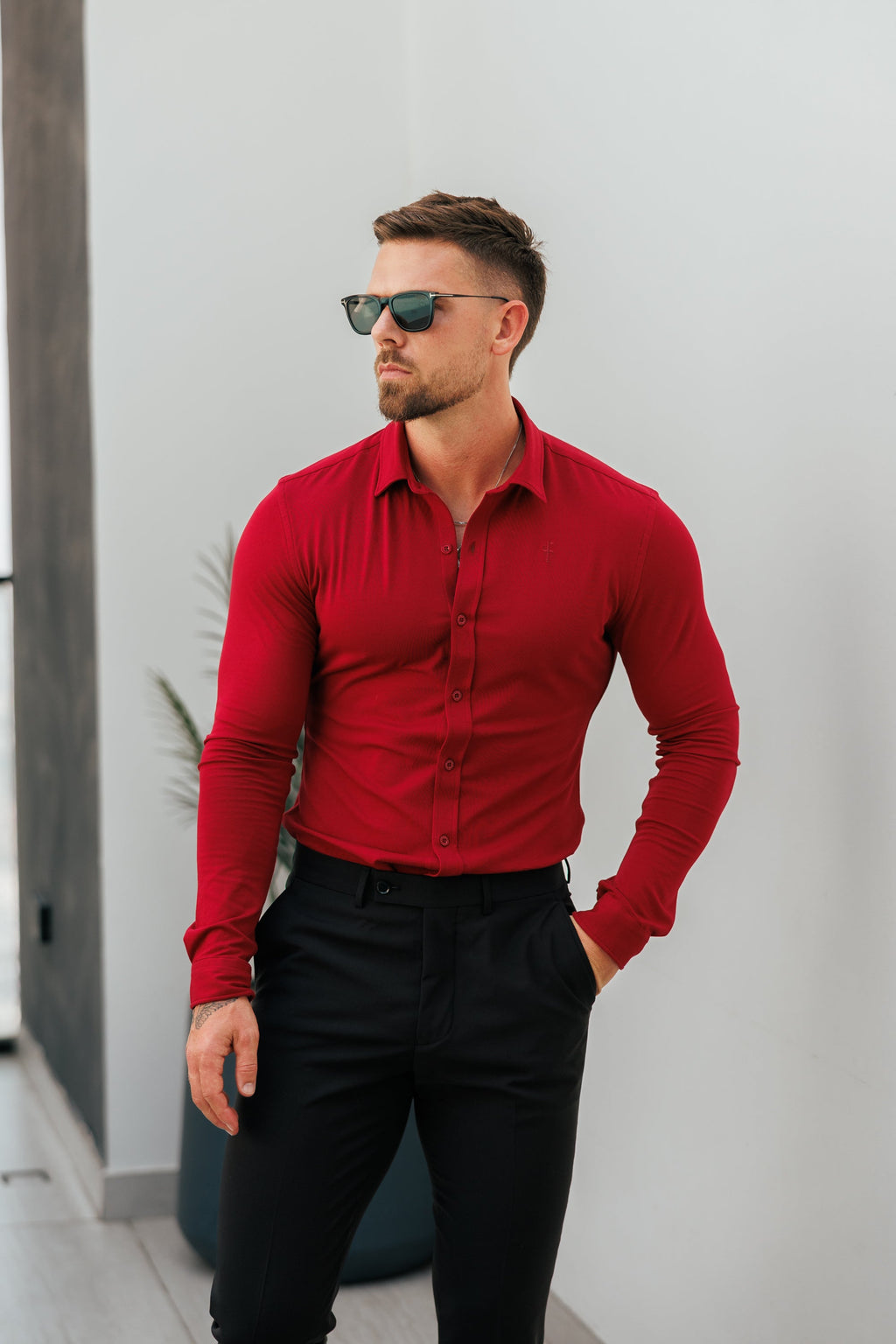 Father Sons Fitted Ox Blood Long Sleeve Jersey - FSD002