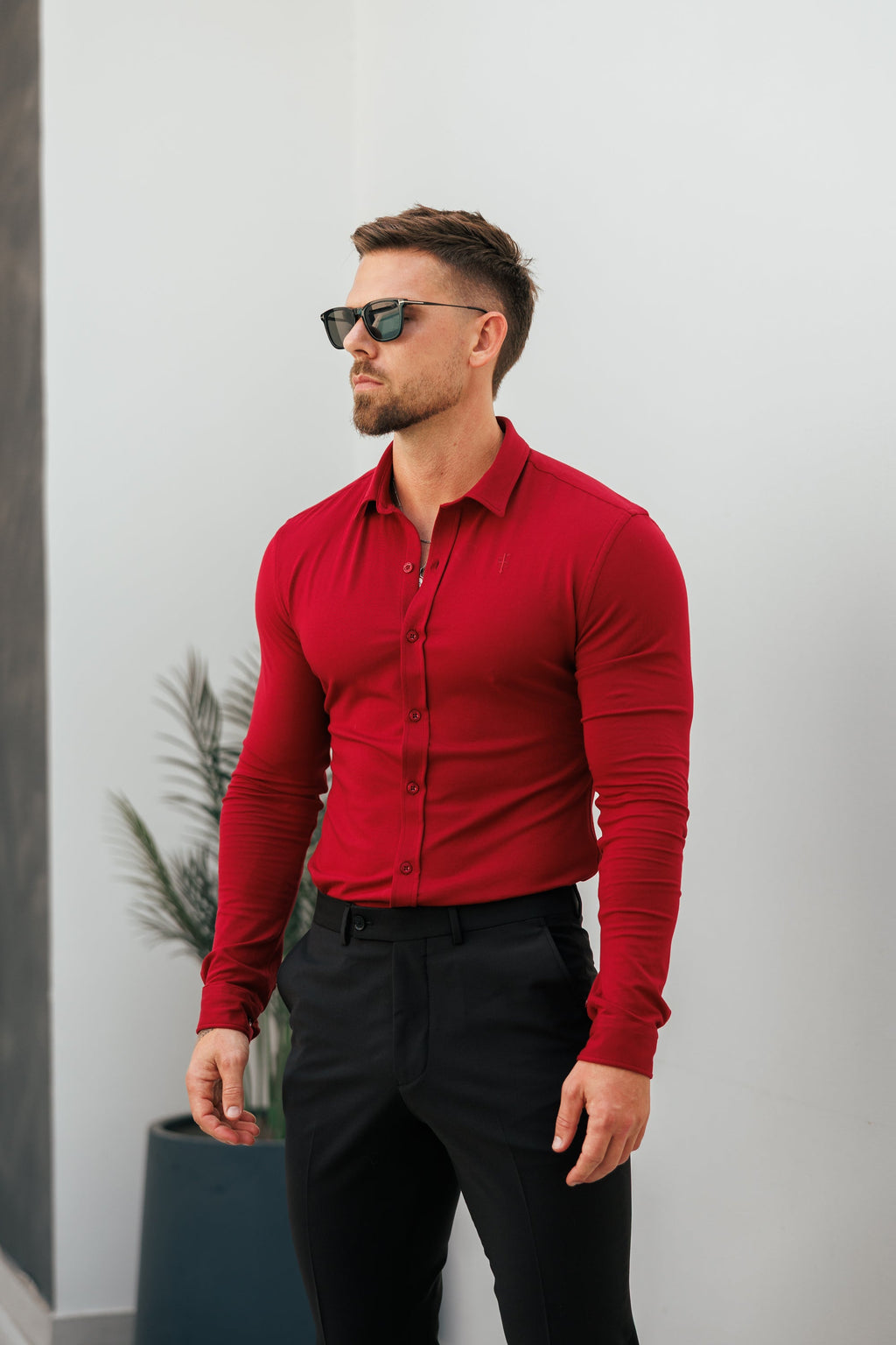 Father Sons Fitted Ox Blood Long Sleeve Jersey - FSD002