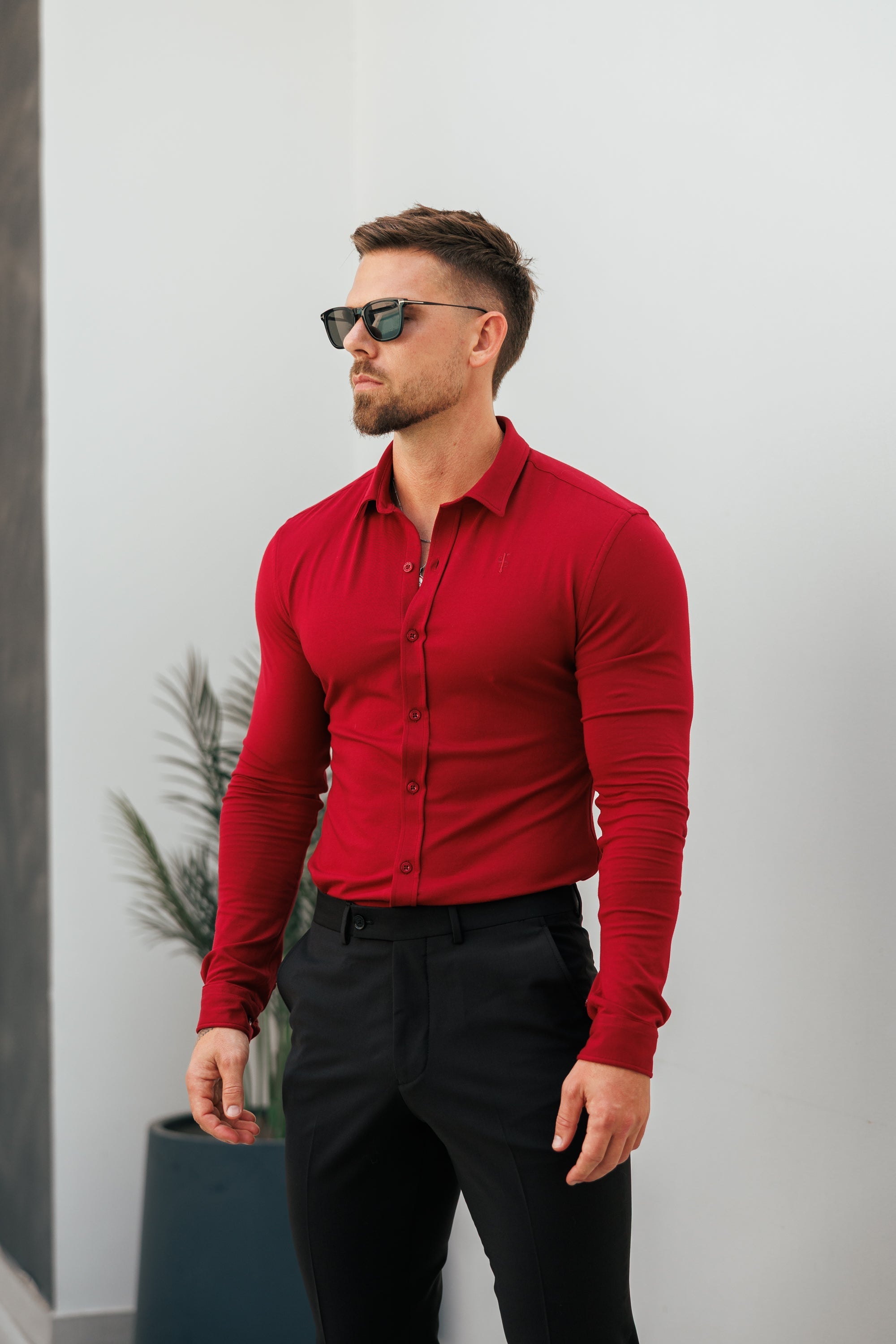 Father Sons Fitted Ox Blood Long Sleeve Jersey - FSD002