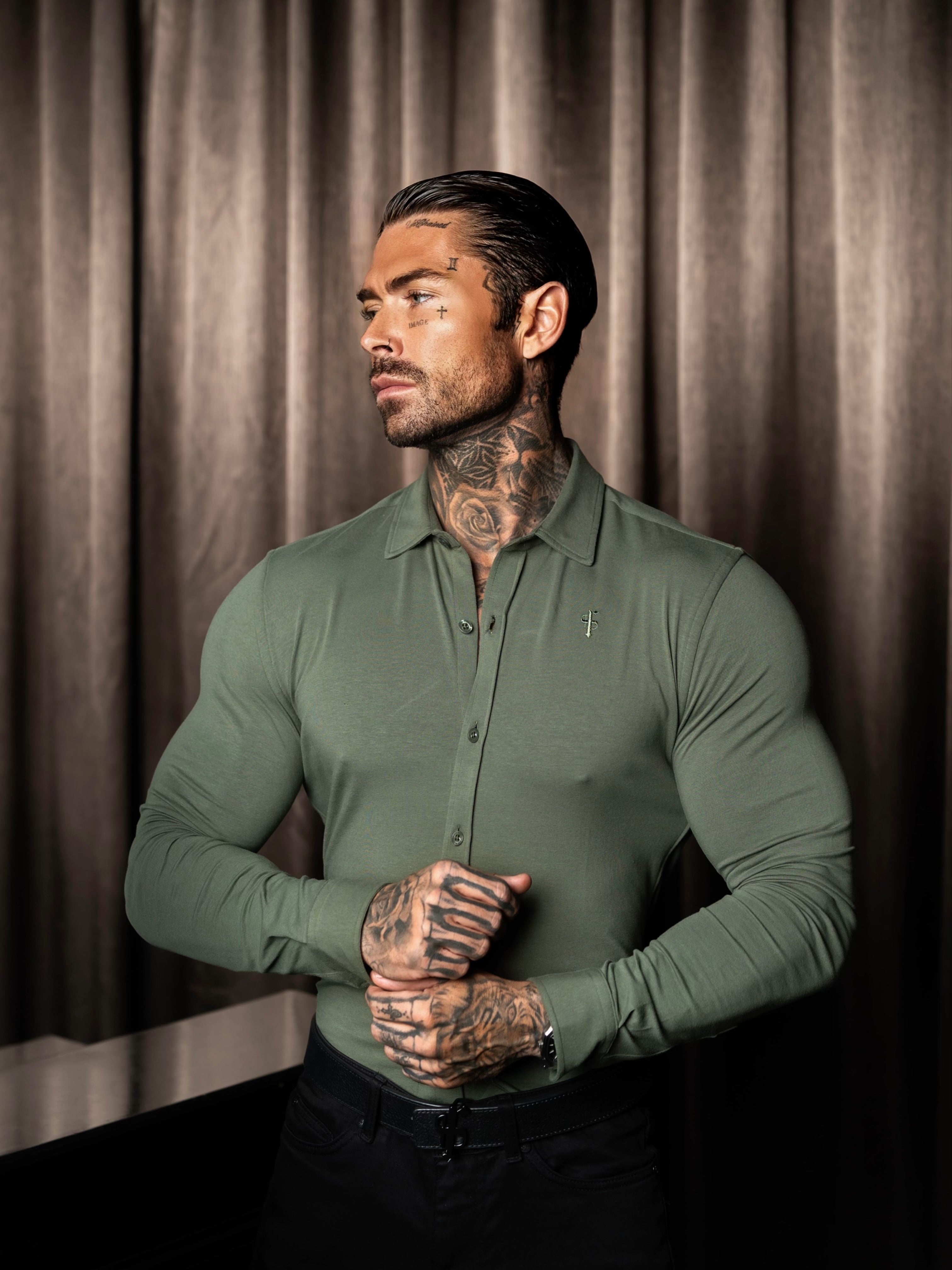 Father Sons Fitted Khaki Long Sleeve Jersey - FSD003