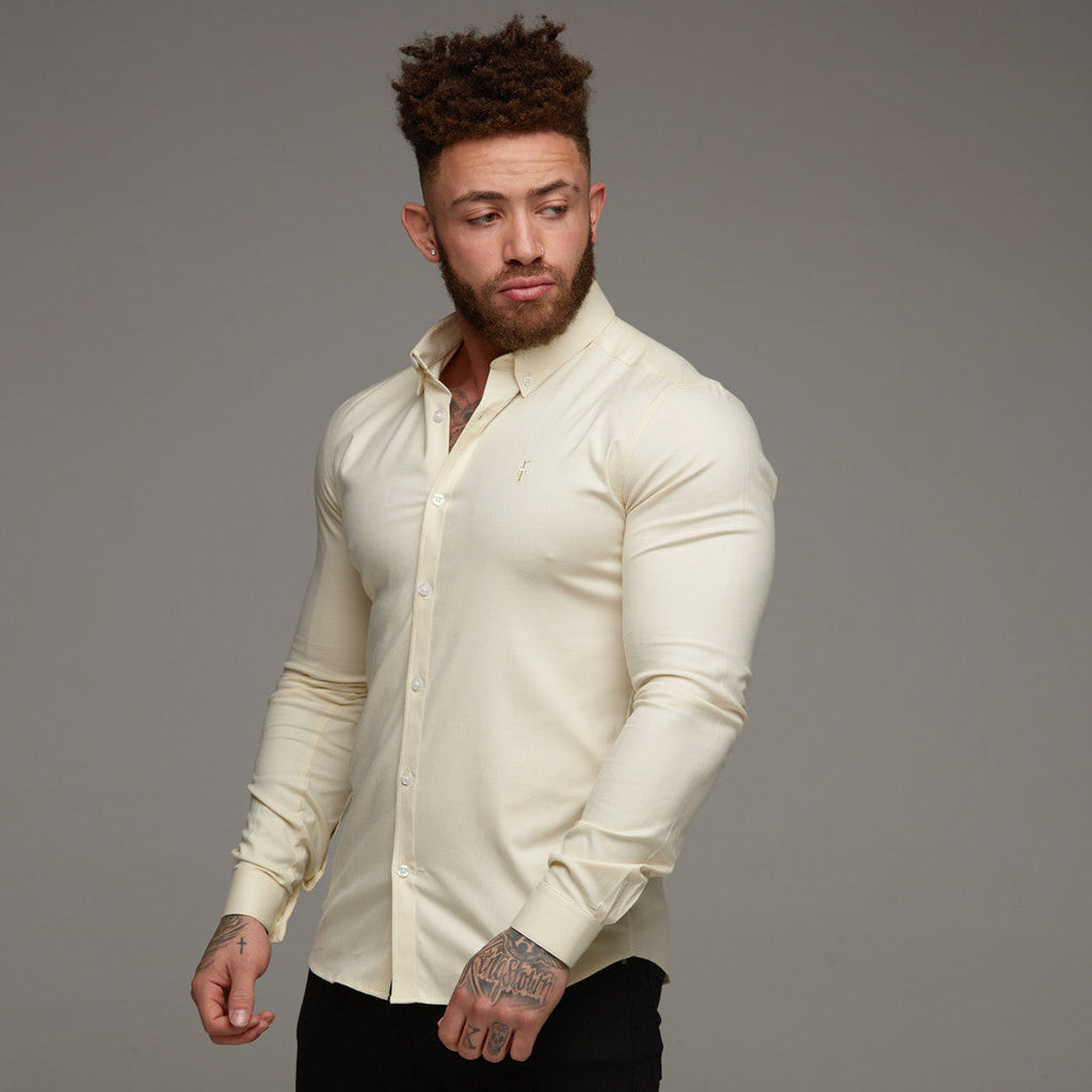 Father Sons Super Slim Stretch Classic Oxford Lemon - FS314