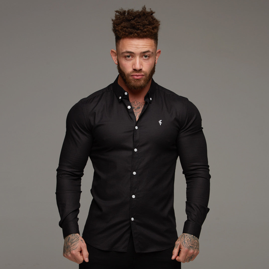 Father Sons Super Slim Stretch Classic Oxford Black - FS302