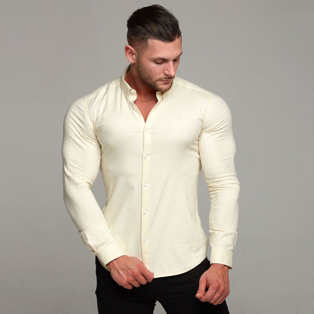 Father Sons Super Slim Stretch Classic Oxford Lemon - FS314