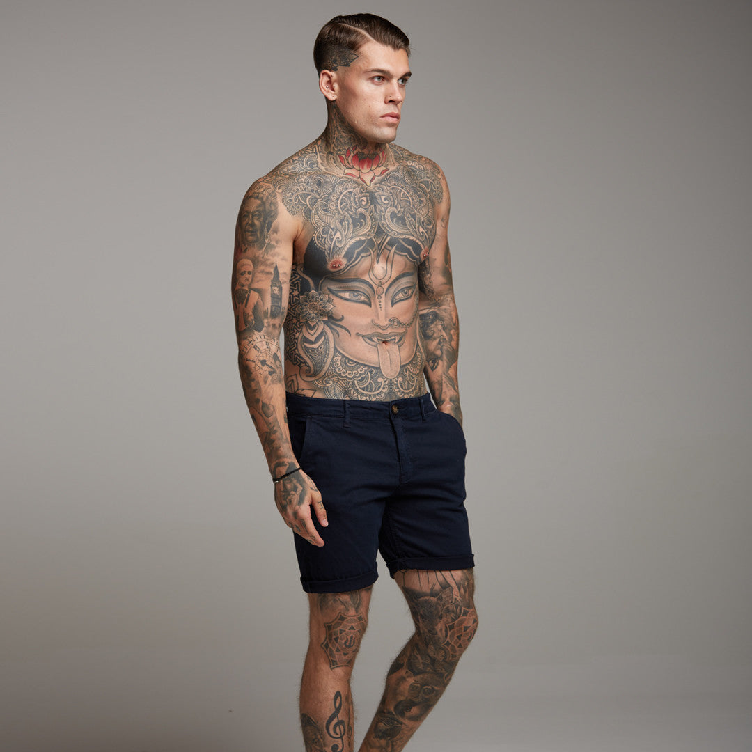 Father Sons Slim Fit Navy Chino Shorts - FSH148