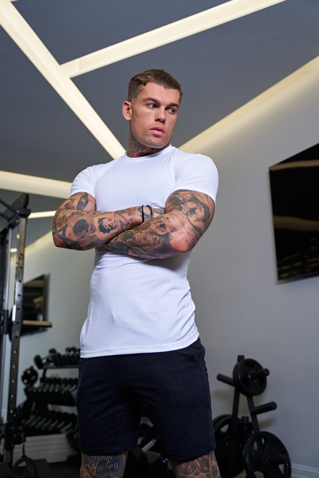 Father Sons White Gym Crew - FSH691