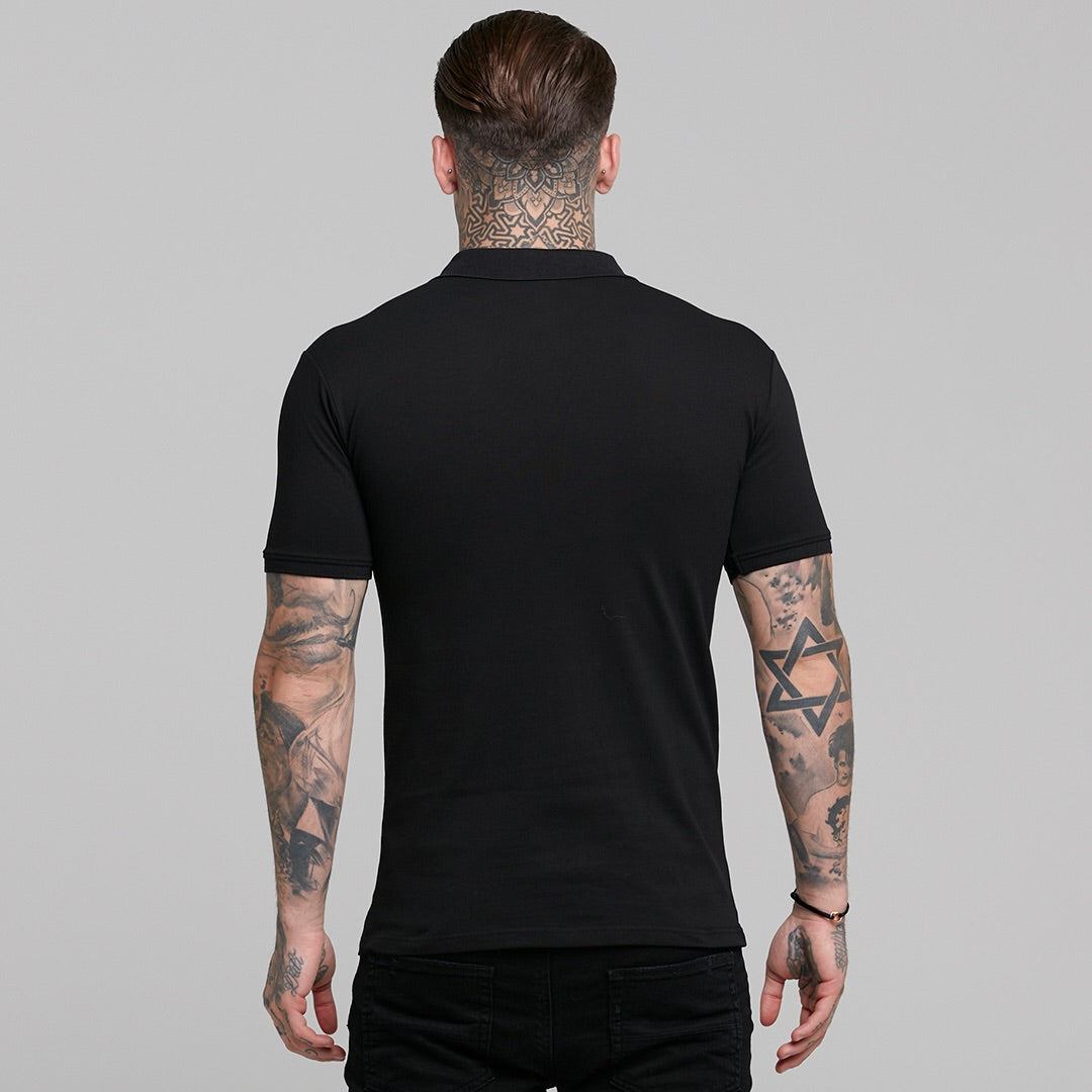 Father Sons Classic Black and Gold Zipped Polo Shirt - FSH239