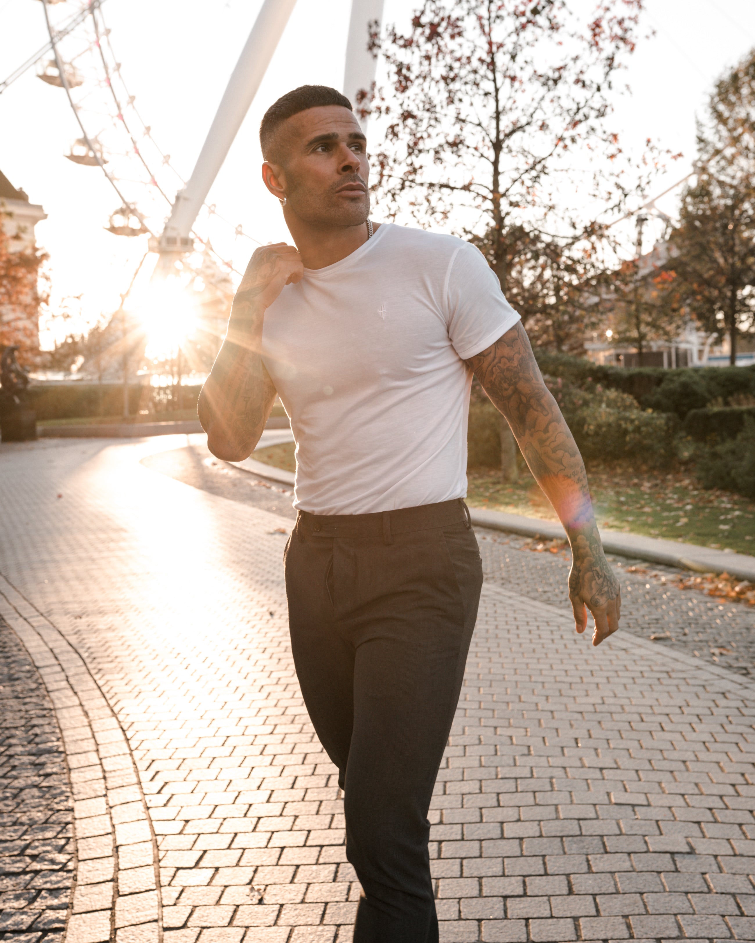 Father Sons White Bamboo Crew T Shirt - FSH576