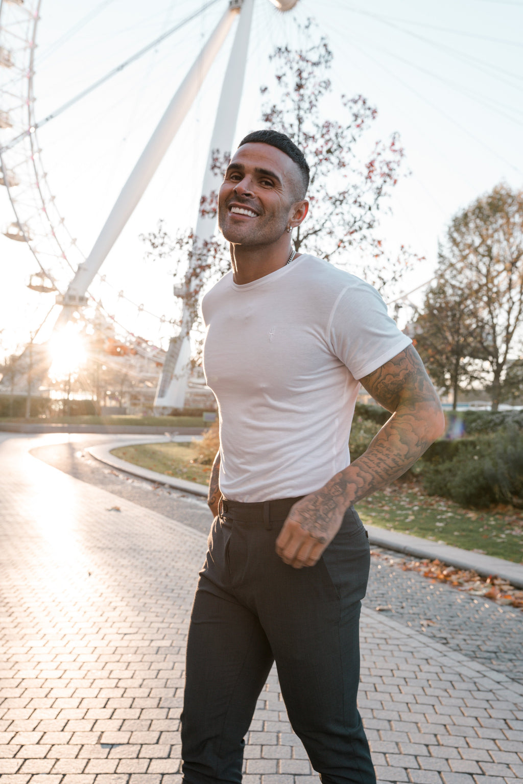 Father Sons White Bamboo Crew T Shirt - FSH576